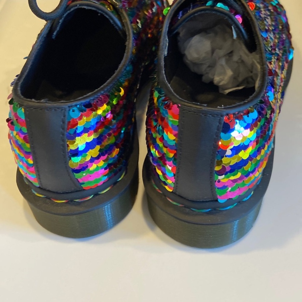 Dr. Martens RAINBOW MULTI+SILVER SEQUIN woman’s size 6 - Picture 5 of 8
